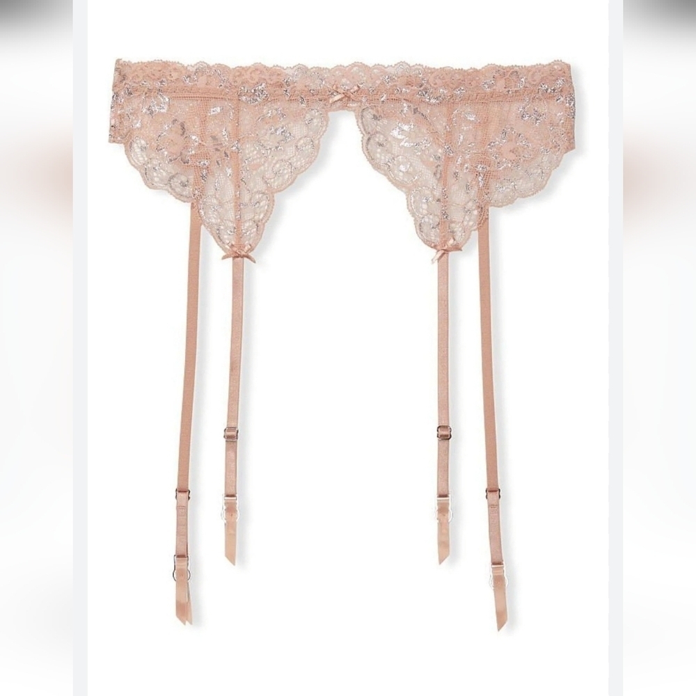 Victoria's Secret Floral Lace Garter Belt Lengerie Hoisery Size M/L NEW